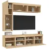 Image de vidaXL Ensemble murs TV avec LED - Chêne sonoma