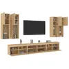 Image de vidaXL Ensemble meubles TV 7 pcs LED chêne sonoma