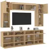 Image de vidaXL Ensemble TV mural 6pcs LED - Chêne Sonoma