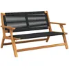 Image de vidaXL Banc de jardin Noir 76x122x73 cm Bois d'acacia