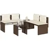 Image de vidaXL Ensemble de jardin 4 pièces avec coussins - Marron