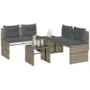 Image de vidaXL Salon de jardin 4 pcs - Gris
