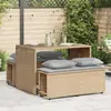 Image de vidaXL Ensemble à manger de jardin 3 pcs - Beige poly rotin