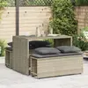 Image de vidaXL Gris Clair Rotin