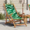 Image de VidaXL Chaise pliable plage - Motif de feuilles