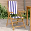 Image de Vidaxl Chaises de jardin - Bois d'acacia et tissu - Bleu/Blanc (lot de 2)