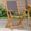 Image de vidaXL Lot de 2 chaises de jardin anthracite bois acacia massif tissu