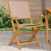 Image de vidaXL Chaises de jardin en acacia et tissu taupe