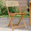 Image de vidaXL Chaises de bistrot - Beige Acacia et Rotin