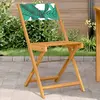 Image de VIDA 2 Chaises de bistrot pliables - Bois d'acacia motif feuilles