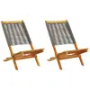 Image de vidaXL Chaises jardin lot de 2 Acacia massif Gris