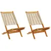 Image de vidaXL Chaises de jardin - Lot de 2 - Beige