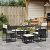 Image de vidaXL Ensemble à manger de jardin 7 pcs - Noir