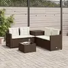 Image de vidaXL Canapé de jardin forme L avec table marron