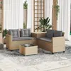 Image de vidaXL Canapé de jardin en L avec table   Beige
