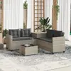 Image de vidaXL Canapé de jardin en L avec table - Gris Clair