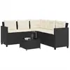 Image de vidaXL Canapé de jardin en forme de L avec table - Noir
