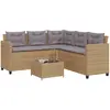 Image de vidaxl Canapé de jardin en forme de L - Beige
