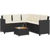 Image de vidaXL Canapé de jardin en L - Noir