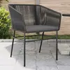Image de vidaXL Chaises de jardin avec coussins - Noir - Lot de 2