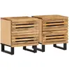 Image de vidaXL Tables de chevet 2 pièces - Bois de Manguier