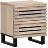 Image de vidaXL Table de Chevet - Bois de Manguier Massif Blanchi
