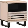 Image de vidaXL Table de Nuit - Bois de Manguier Blanchi