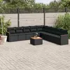 Image de VIDAXL Salon de jardin 10 pcs Noir Résine tressée