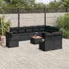 Image de VIDAXL Salon de jardin - Résine tressée noire, coussins amovibles