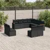 Image de vidaXL Salon de jardin 11 pcs noir résine tressée