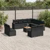 Image de vidaXL Salon de jardin 12 pcs - Noir Résine tressée