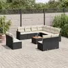 Image de vidaXL Salon de jardin 12 pcs - Noir