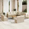 Image de vidaXL Salon de jardin avec coussins 12 pcs - Beige