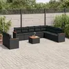 Image de Salon de jardin VidaXL 11 pièces - Noir - Résine tressée
