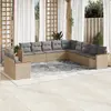 Image de vidaXL Salon de jardin 11 pcs mélange beige