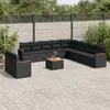 Image de vidaXL Salon de jardin 12 pcs avec coussins - Noir