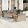 Image de VidaXL Salon de jardin résine tressée 9 pcs - Beige