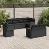 Image de vidaXL Salon de jardin 8 pcs - Résine tressée noire