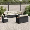 Image de vidaXL Salon de jardin 8 pcs - Noir