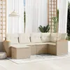 Image de vidaXL Salon de jardin 6 pcs - Beige - Résine tressée