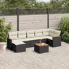Image de vidaXL Salon de jardin - 8 pcs - Noir