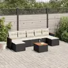 Image de vidaXL Salon de jardin 8 pcs - Noir résine tressée