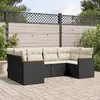 Image de vidaXL Salon de jardin 6 pcs noir résine tressée