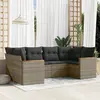 Image de vidaXL Salon de jardin 6 pcs - Gris Résine Tressée
