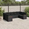 Image de vidaXL Salon de jardin 9 pcs - Noir résine tressée