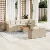 Image de vidaXL Salon de jardin 10 pièces beige