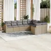 Image de vidaXL Salon de jardin 9 pièces - Mélange beige