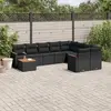 Image de vidaXL Salon de jardin 10 pcs noir résine tressée