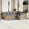 Image de vidaXL Salon de jardin - 10 pcs - Résine tressée mélange beige