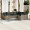 Image de VIDAXL Salon de jardin 10 pcs - Résine tressée grise